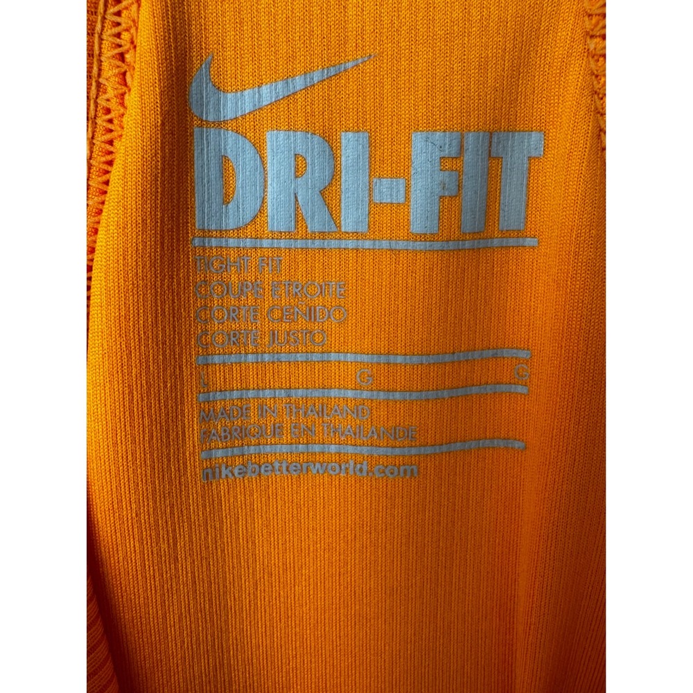 Nike Dri-FIT Ribbed Racerback Tank Top Orange Tight Fit Large - Picture 3 of 4